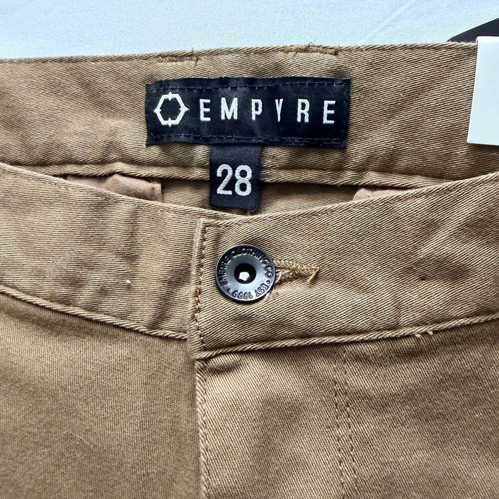 Men’s Empyre Skeletor Chino Pants Dark Khaki Skater Slim Fit Size 28 NWT